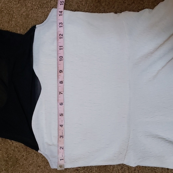 C'est Toi sleeveless top mesh ivory black y2k - Picture 3 of 6